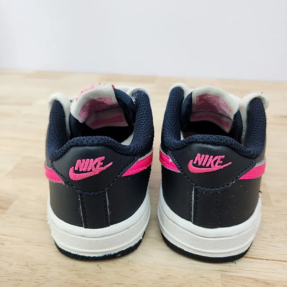 Nike Force 1 Toddler Shoes Size 6C White Obseidian Pink (CZ1691-109)